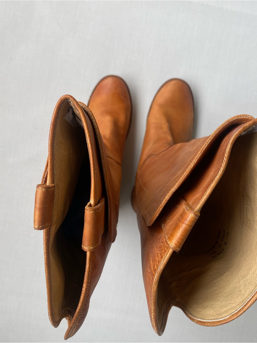 Frye Tall Leather Riding Boots Cognac Brown 6 1/2 Classic Equestrian - Picture 6 of 14